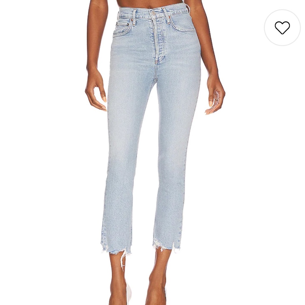 Agolde Riley High Rise Crop in Bitter - 28